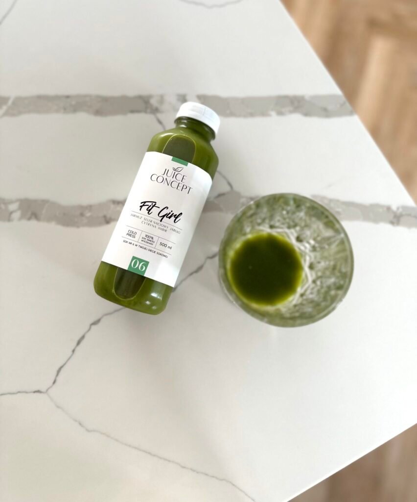 zielone soki świeżo wyciskane